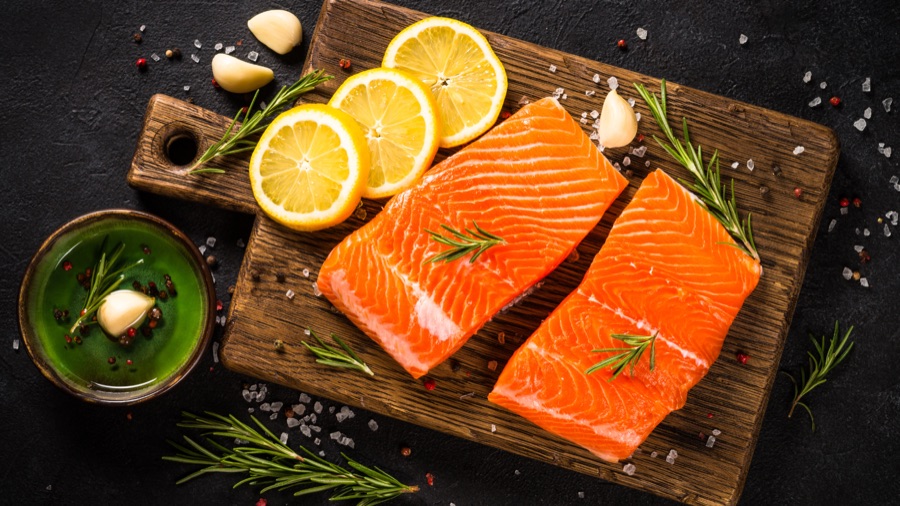 Sashimi-grade Norwegian salmon fillets